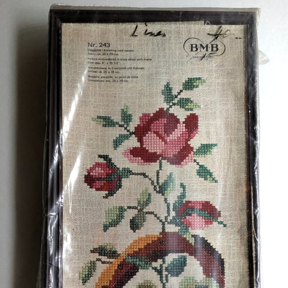 Floral Cross Stitch Kit from Norway - Vintage BMB Broderier #243 - Never Used